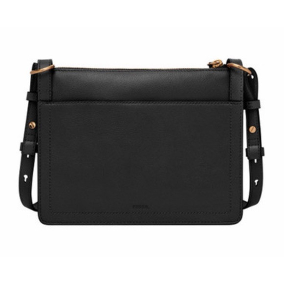 Fossil Taryn Crossbody Bag Black Leather Purse NWT - Picture 2 of 9